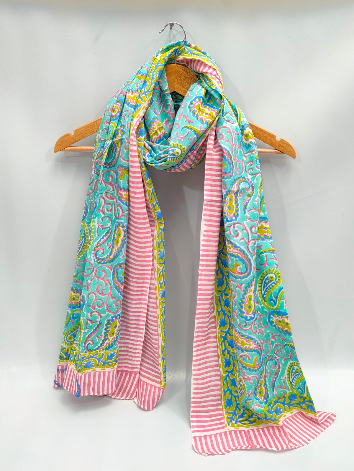 2 meter cotton Stole Dupatta Hand block printed