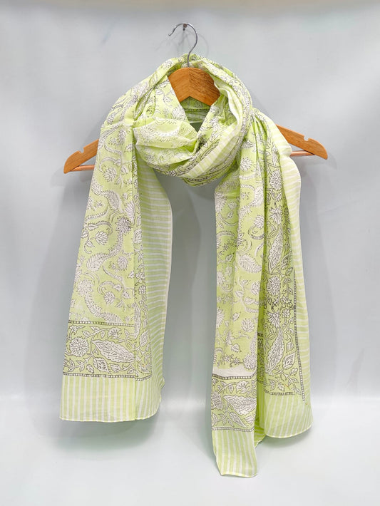 2 meter cotton Stole Dupatta Hand block printed