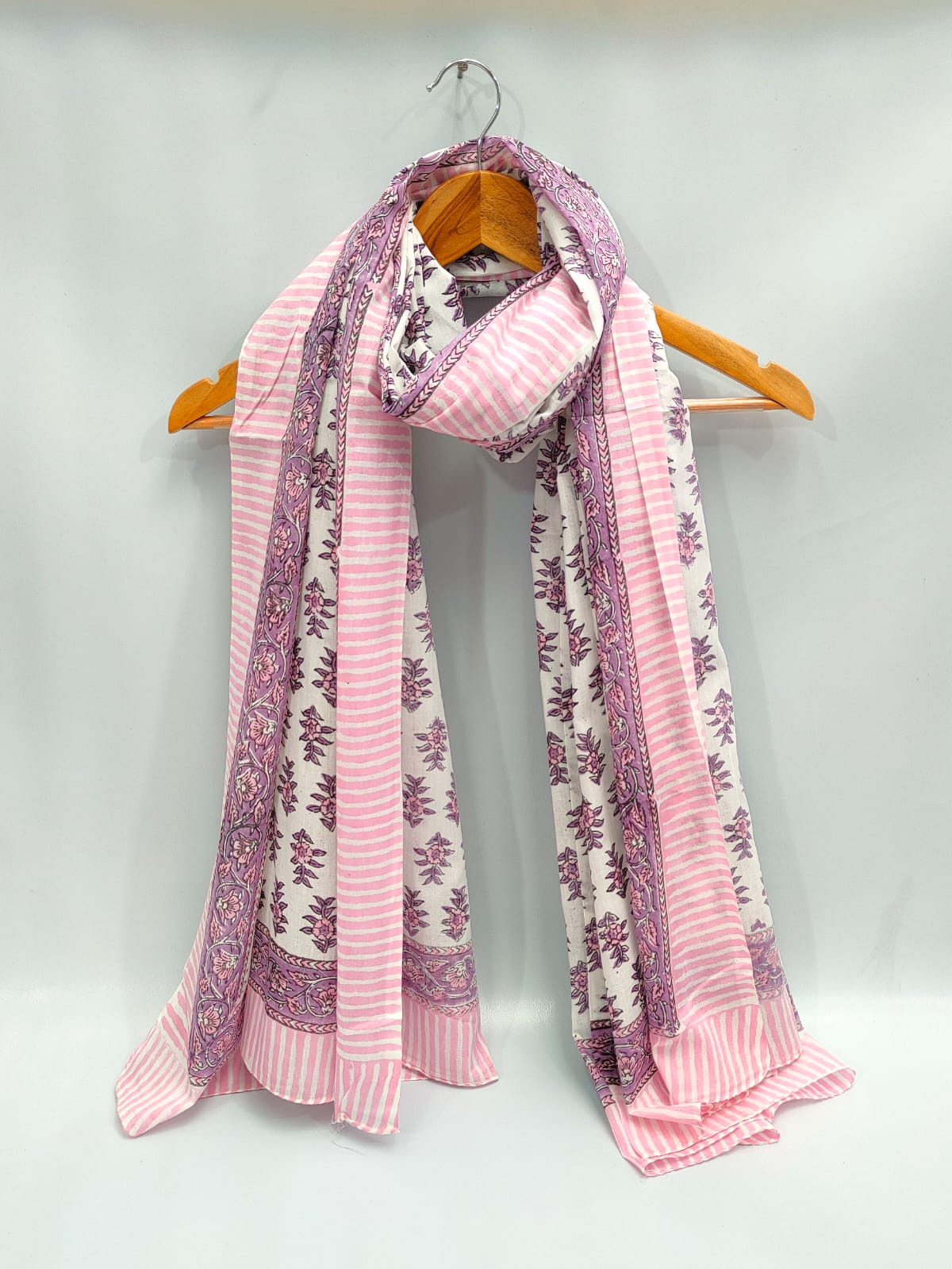 2 meter cotton Stole Dupatta Hand block printed