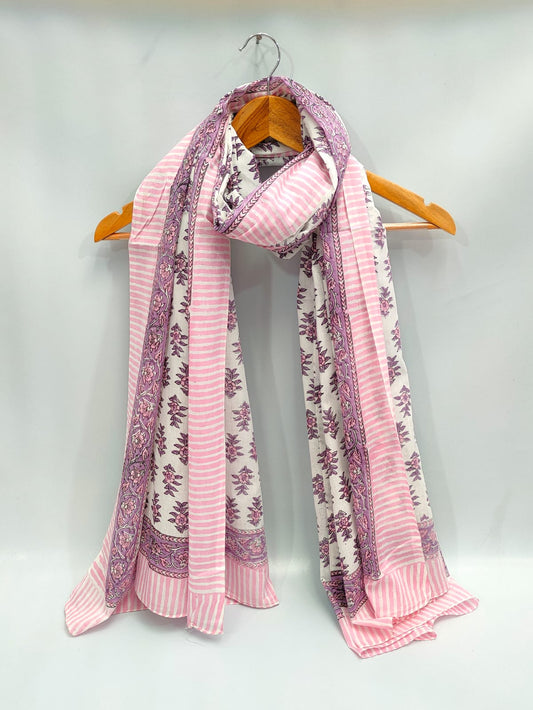 2 meter cotton Stole Dupatta Hand block printed