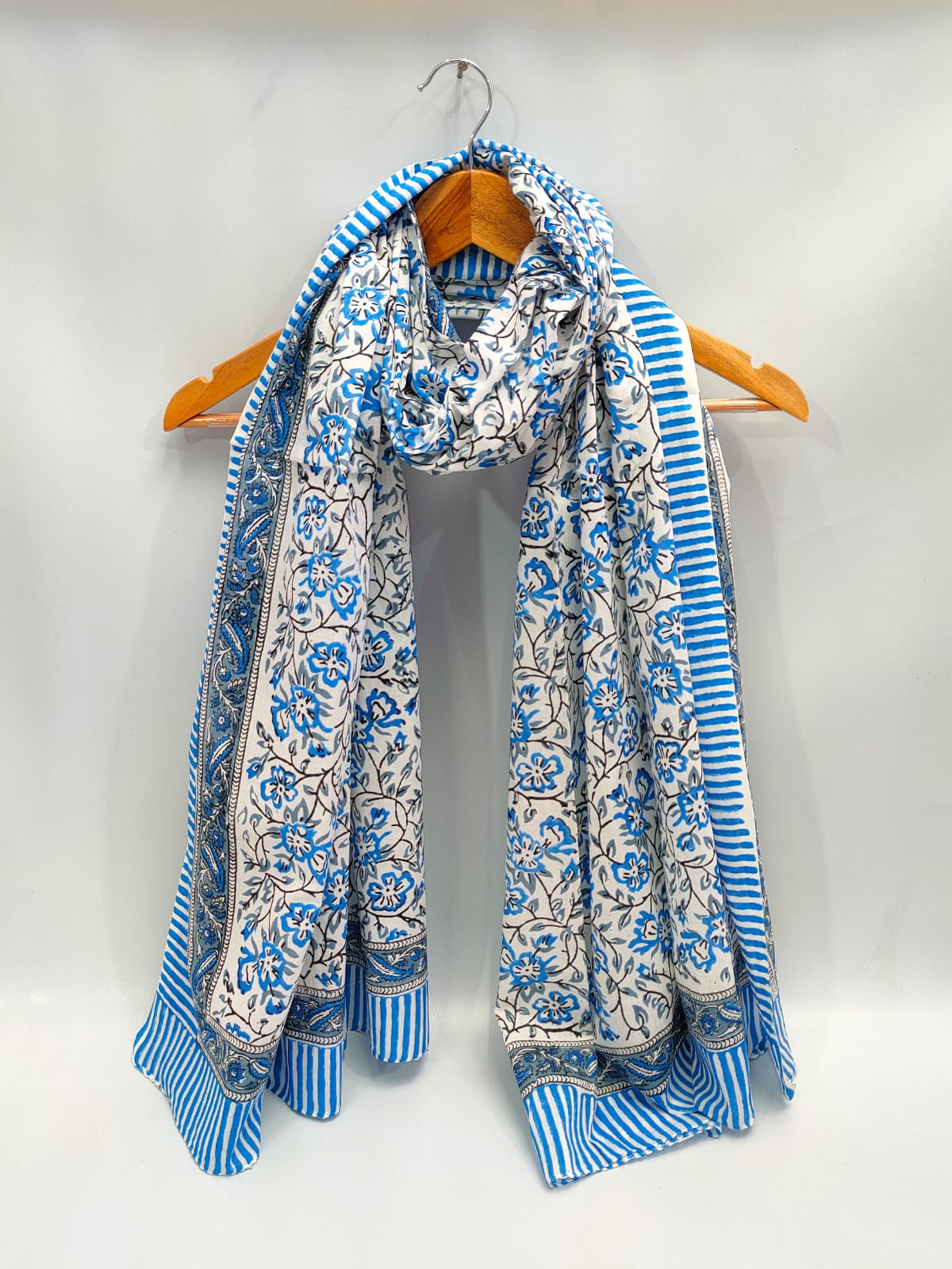 2 meter cotton Stole Dupatta Hand block printed