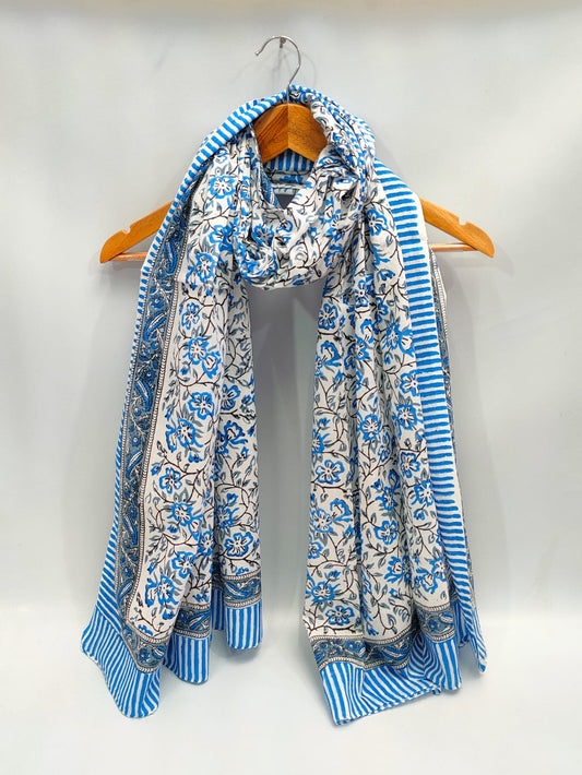 2 meter cotton Stole Dupatta Hand block printed