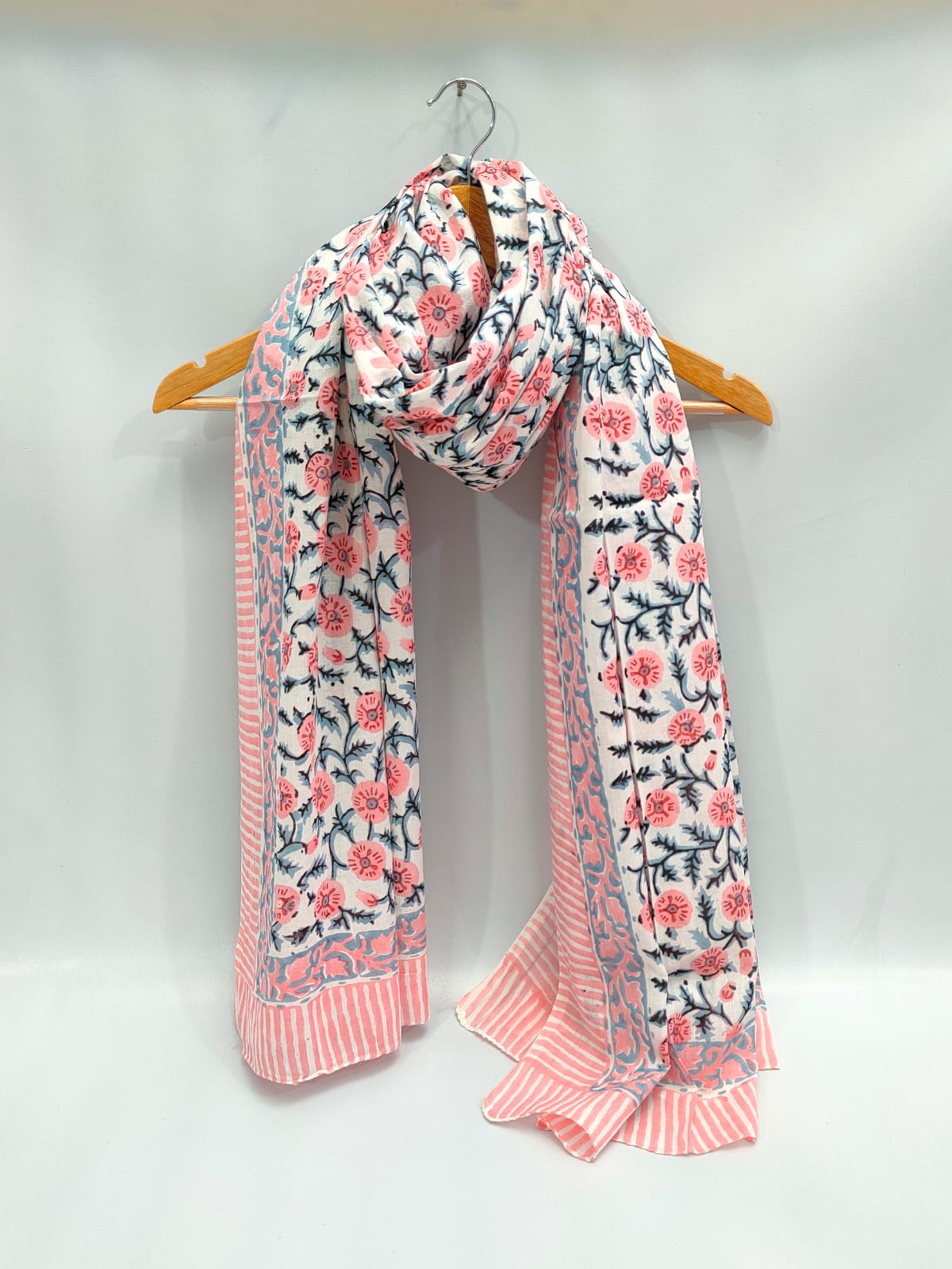 2 meter cotton Stole Dupatta Hand block printed