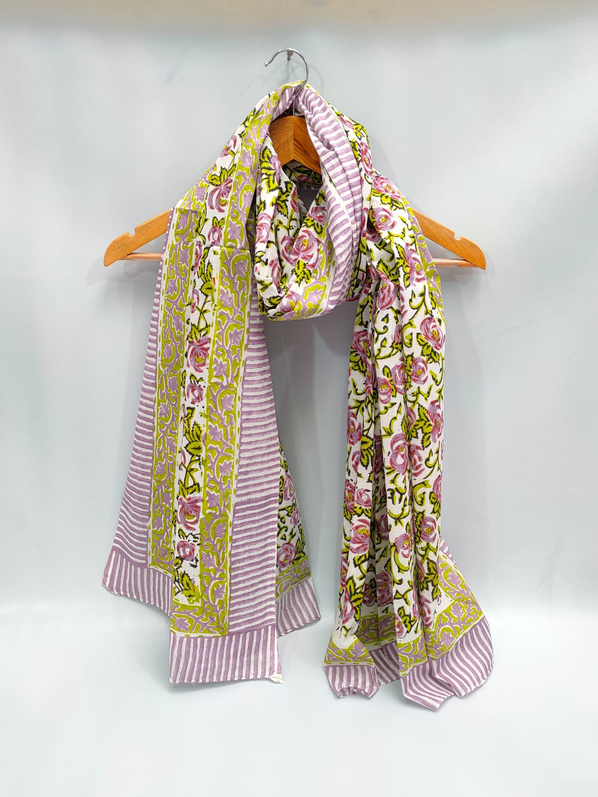 2 meter cotton Stole Dupatta Hand block printed
