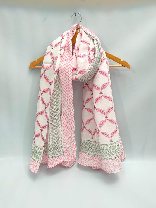 2 meter cotton Stole Dupatta Hand block printed