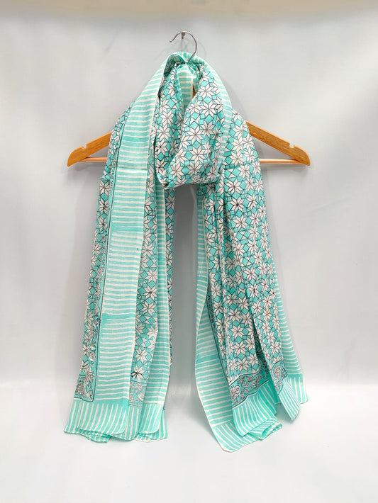 2 meter cotton Stole Dupatta Hand block printed