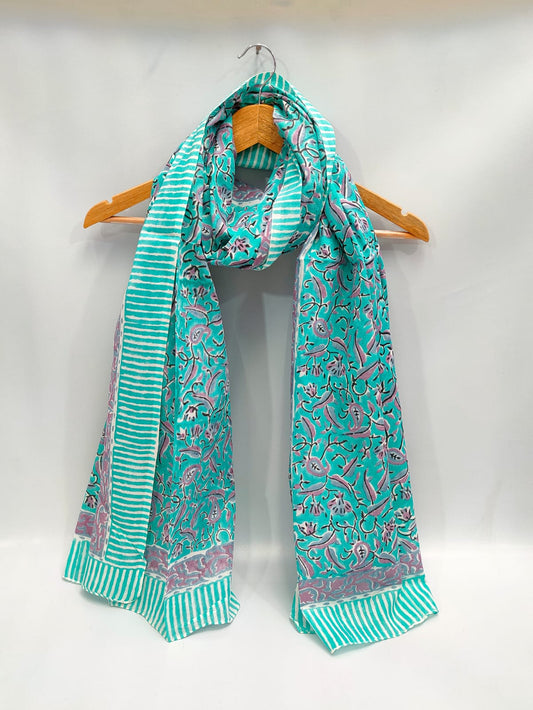 2 meter cotton Stole Dupatta Hand block printed