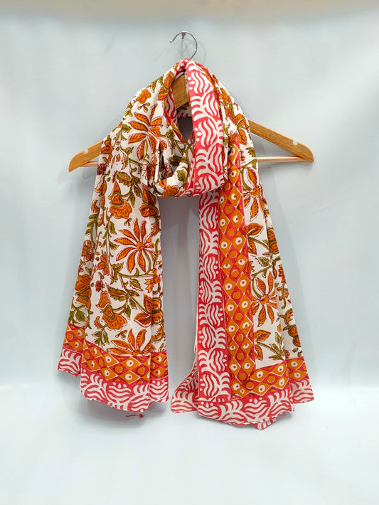 2 meter cotton Stole Dupatta Hand block printed