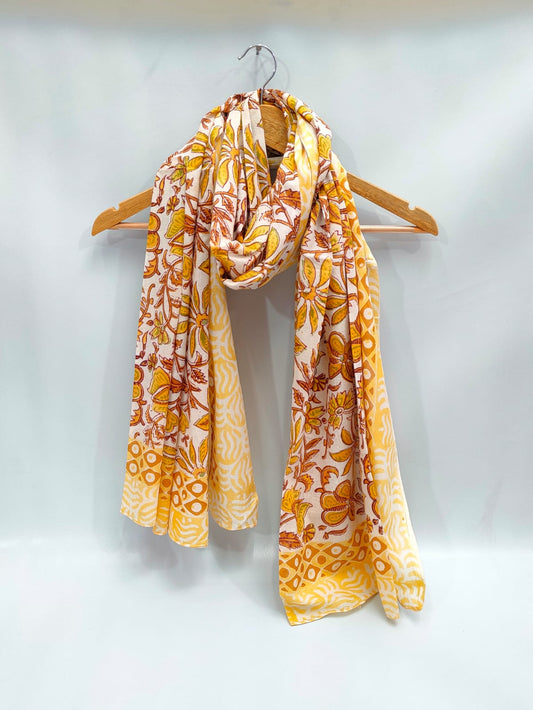 2 meter cotton Stole Dupatta Hand block printed