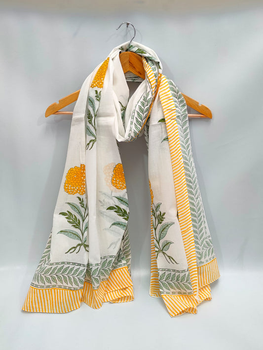 2 meter cotton Stole Dupatta Hand block printed
