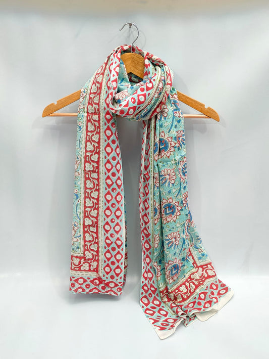 2 meter cotton Stole Dupatta Hand block printed