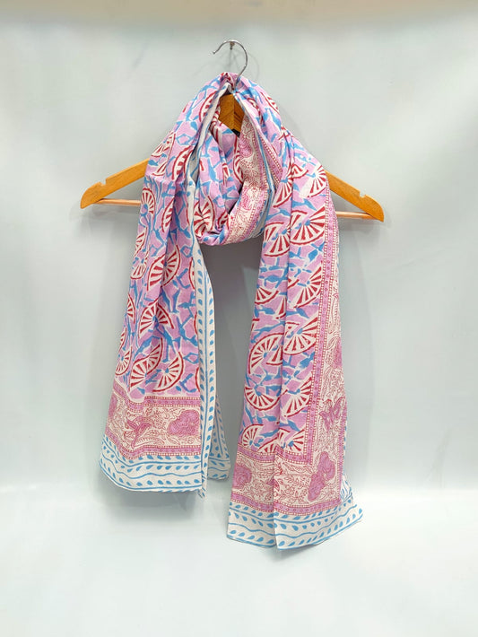 2 meter cotton Stole Dupatta Hand block printed