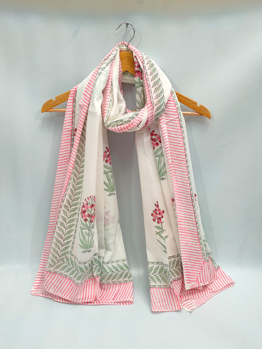 2 meter cotton Stole Dupatta Hand block printed
