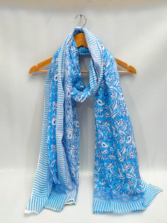 2 meter cotton Stole Dupatta Hand block printed
