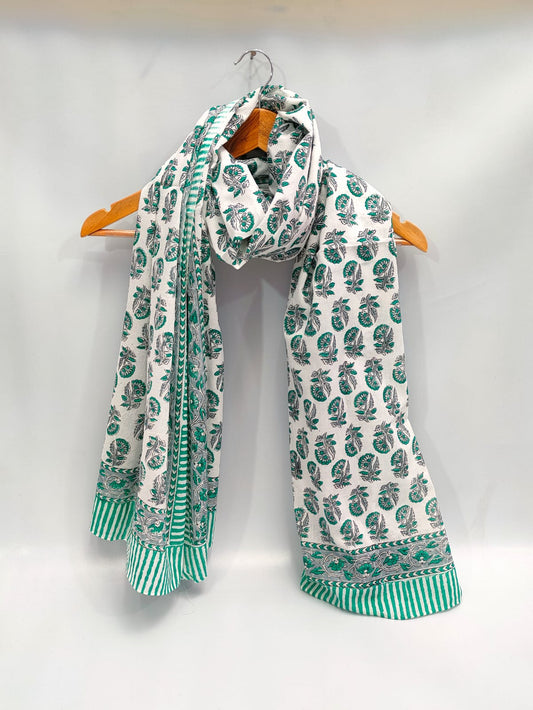 2 meter cotton Stole Dupatta Hand block printed
