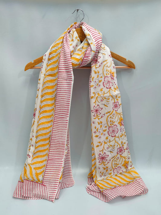 2 meter cotton Stole Dupatta Hand block printed