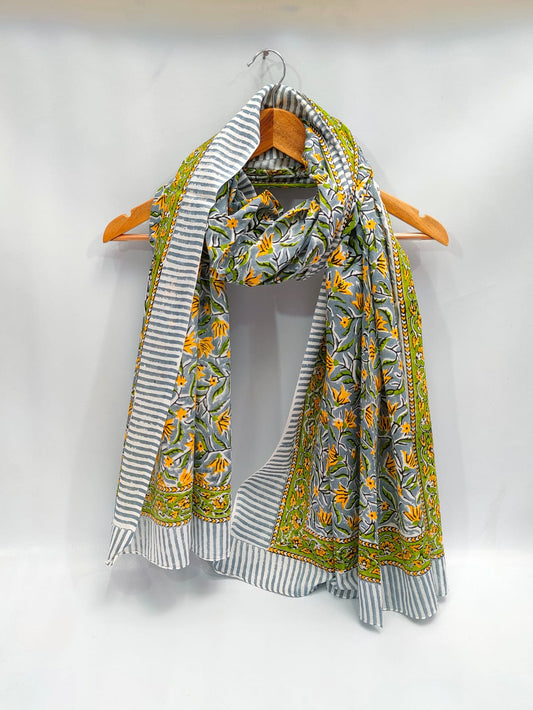 2 meter cotton Stole Dupatta Hand block printed