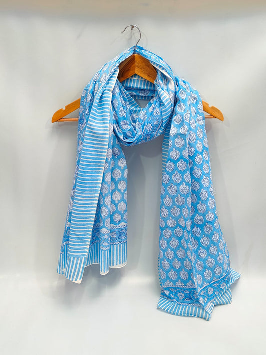 2 meter cotton Stole Dupatta Hand block printed