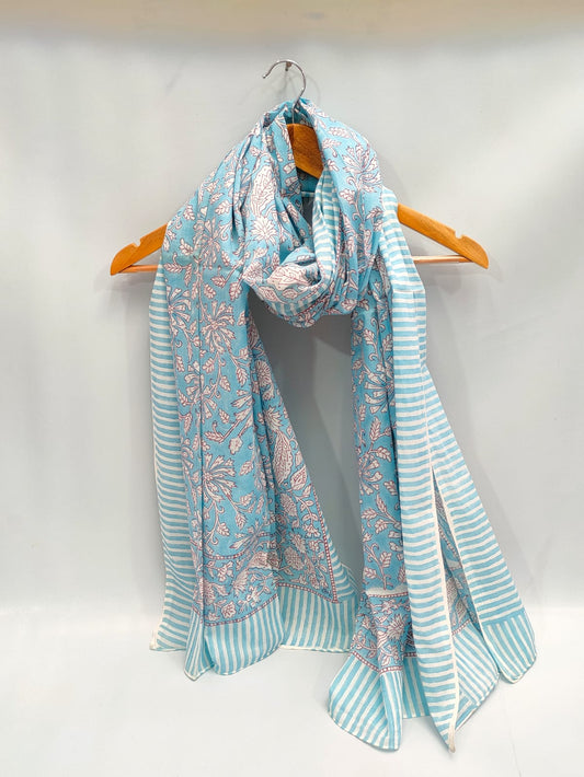 2 meter cotton Stole Dupatta Hand block printed