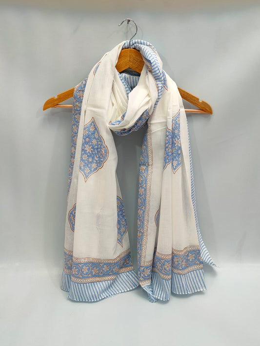 2 meter cotton Stole Dupatta Hand block printed