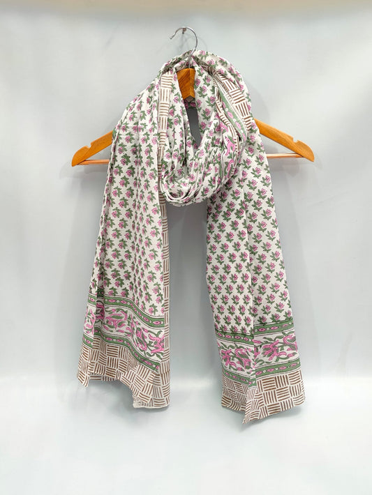 2 meter cotton Stole Dupatta Hand block printed