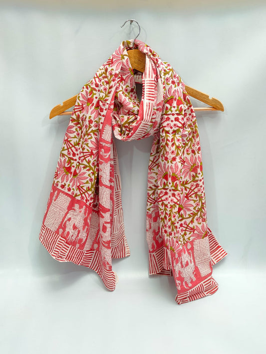 2 meter cotton Stole Dupatta Hand block printed
