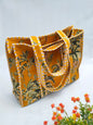 Quilted Tote Bag with zipper - 17x18x 6 inches