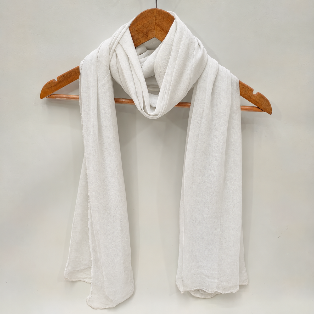 White Chiffon Plain Dupatta  - TSPDCHP32