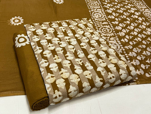 Batik Cotton Suit Set with Cotton Dupatta