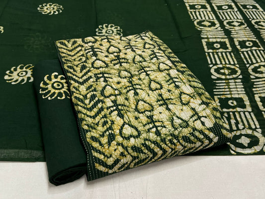 Batik Cotton Suit Set with Cotton Dupatta