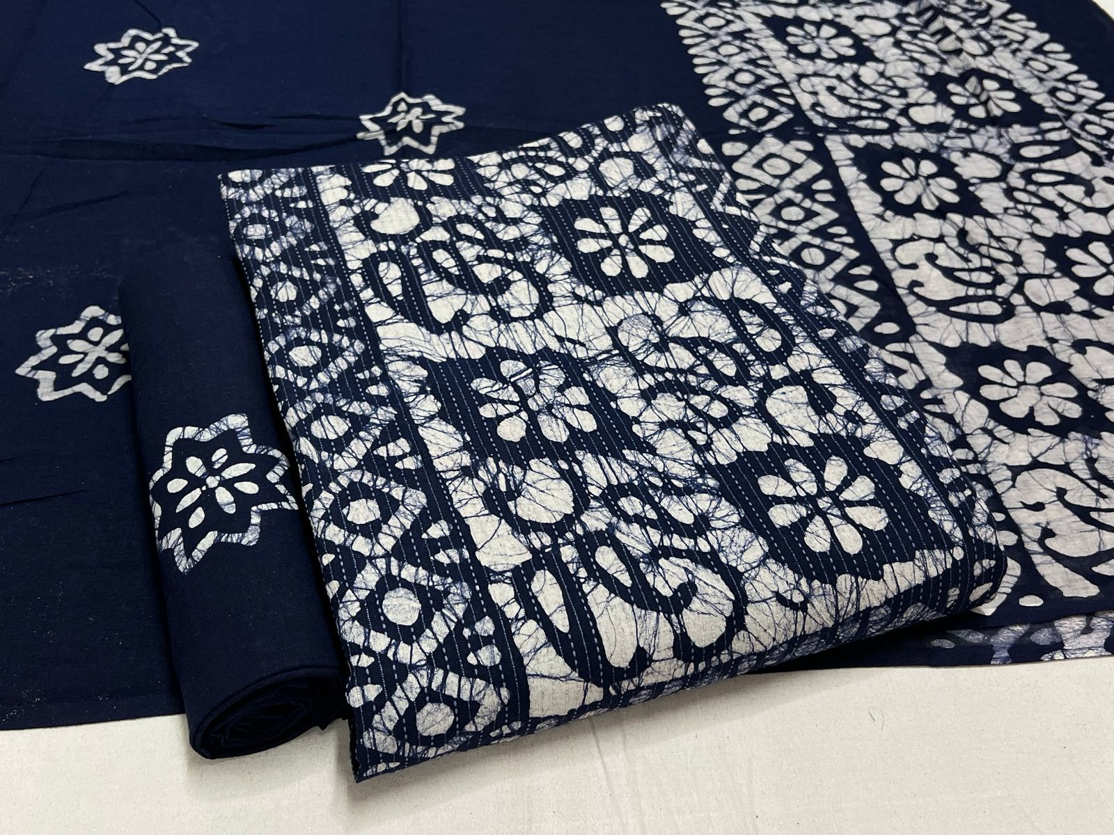 Batik Cotton Suit Set with Cotton Dupatta