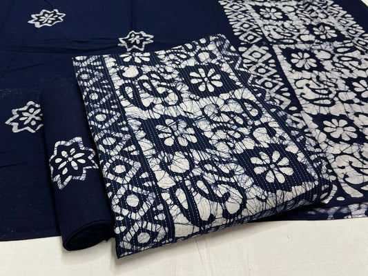 Batik Cotton Suit Set with Cotton Dupatta