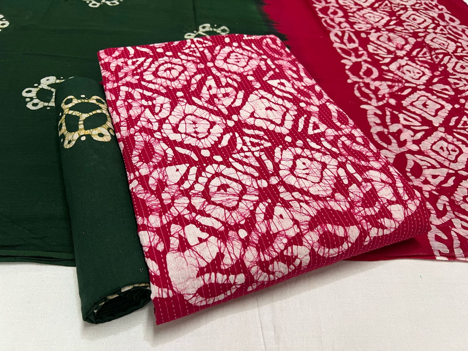 Batik Cotton Suit Set with Cotton Dupatta