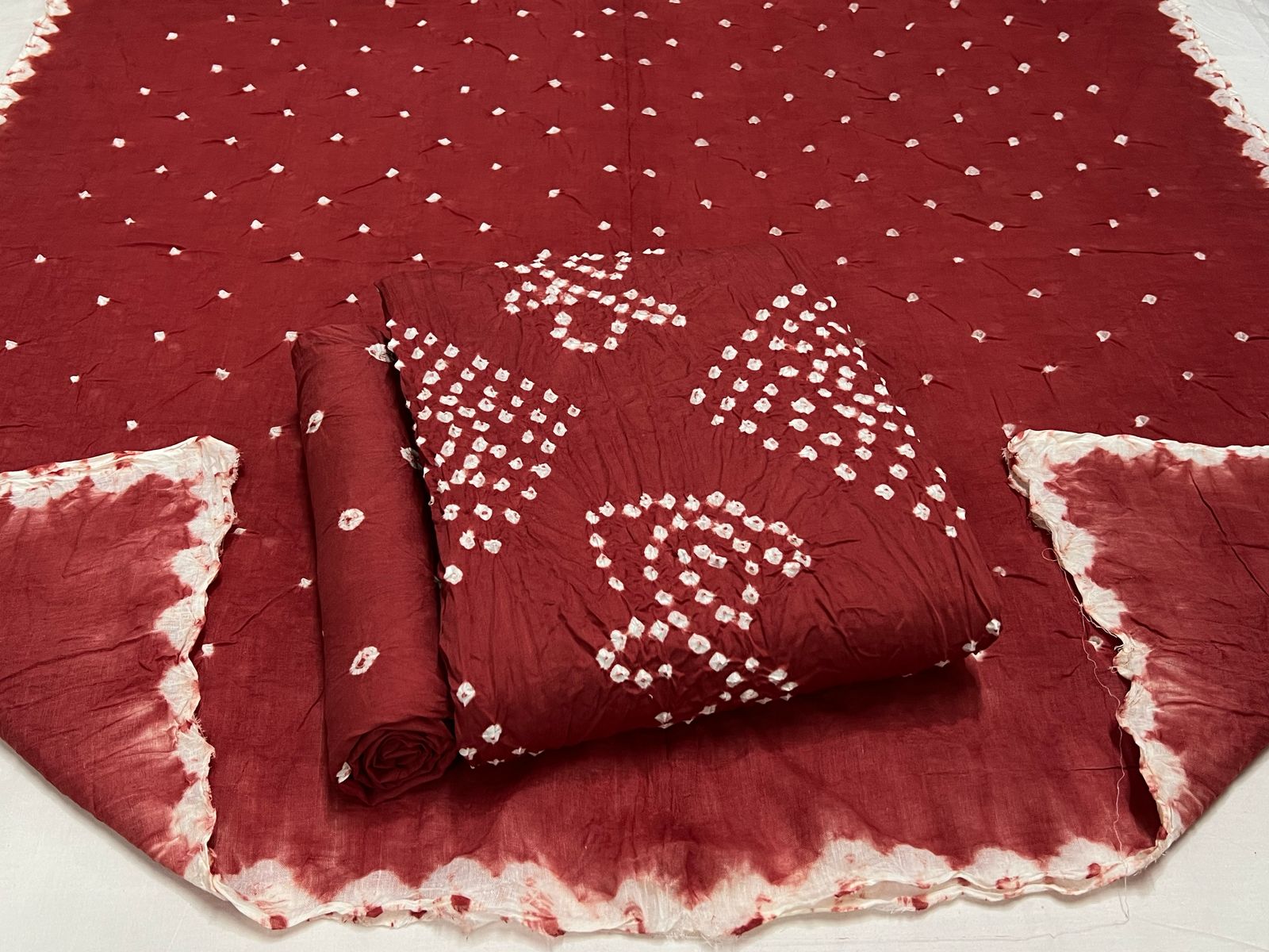 Best quality Bandhani Cotton Suit Set with Cotton Dupatta