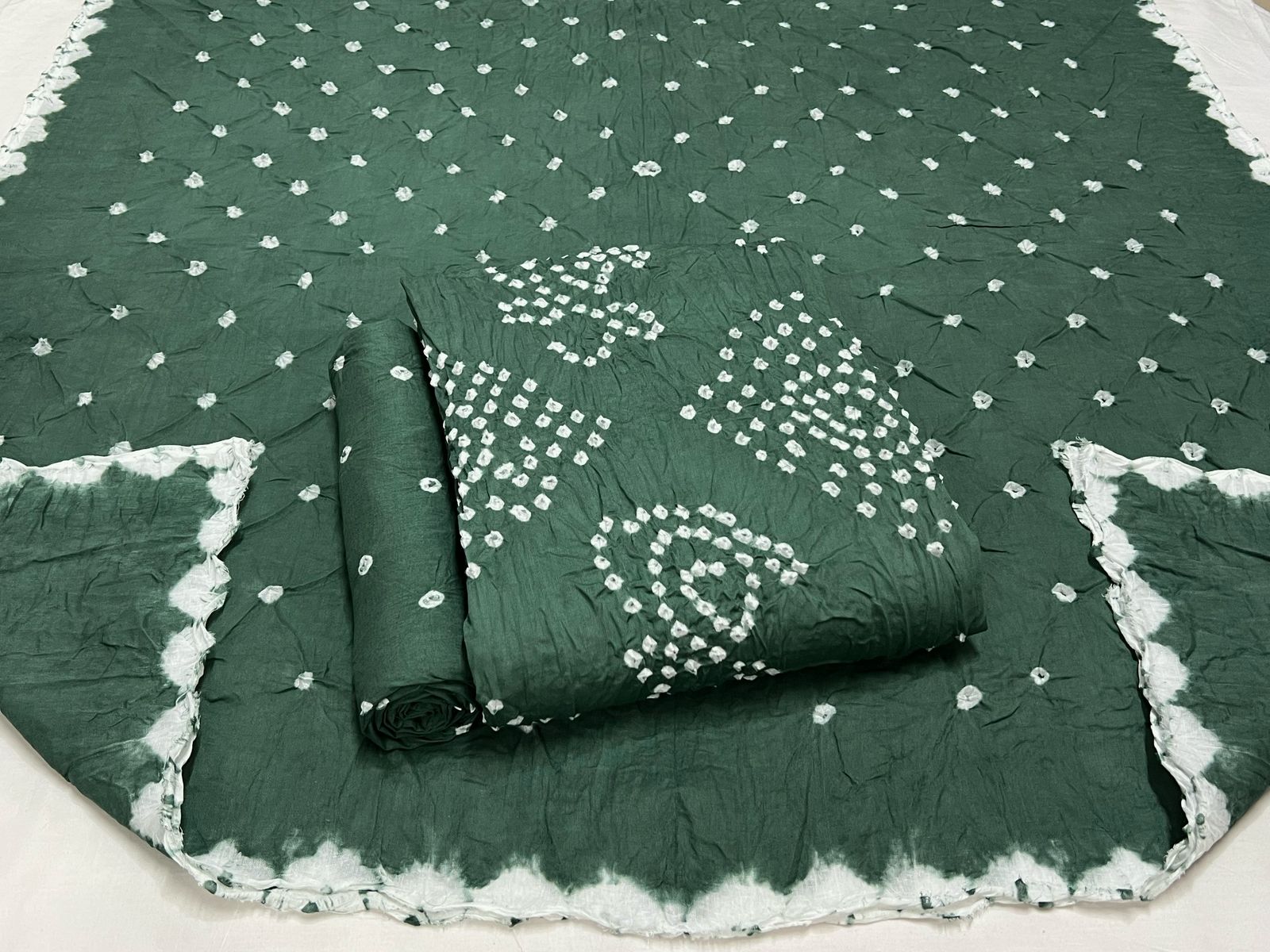 Best quality Bandhani Cotton Suit Set with Cotton Dupatta