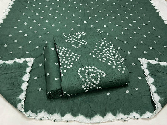 Best quality Bandhani Cotton Suit Set with Cotton Dupatta