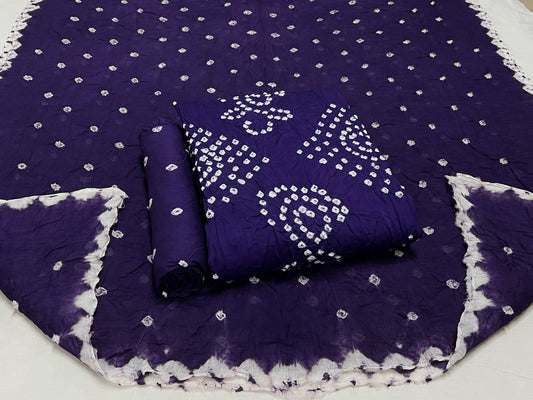 Best quality Bandhani Cotton Suit Set with Cotton Dupatta