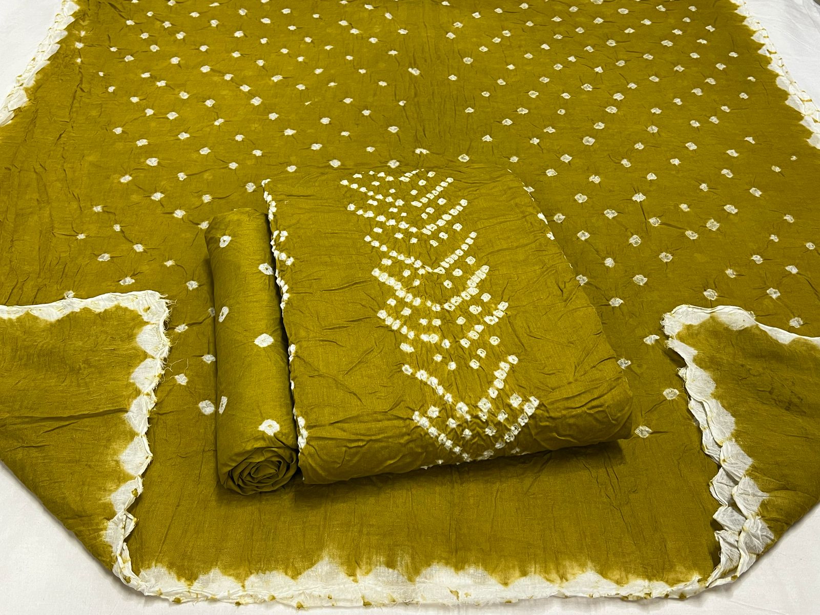 Best quality Bandhani Cotton Suit Set with Cotton Dupatta