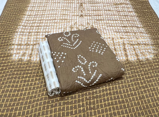 Best quality Bandhani Cotton Suit Set with Cotton Dupatta