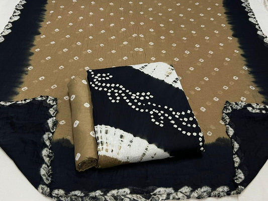 Best quality Bandhani Cotton Suit Set with Cotton Dupatta