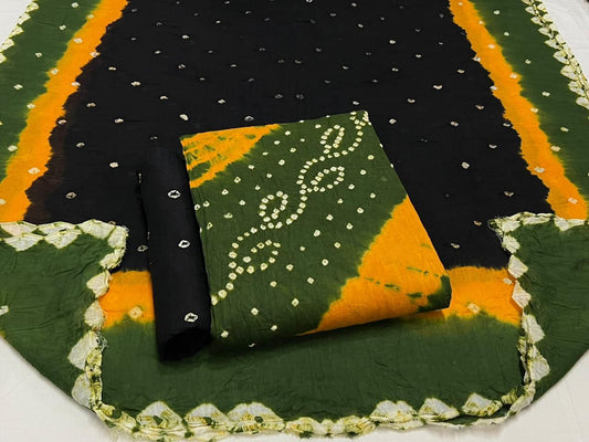 Best quality Bandhani Cotton Suit Set with Cotton Dupatta