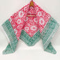 Hand Block Printed Cotton Scarf - 100x100 cm