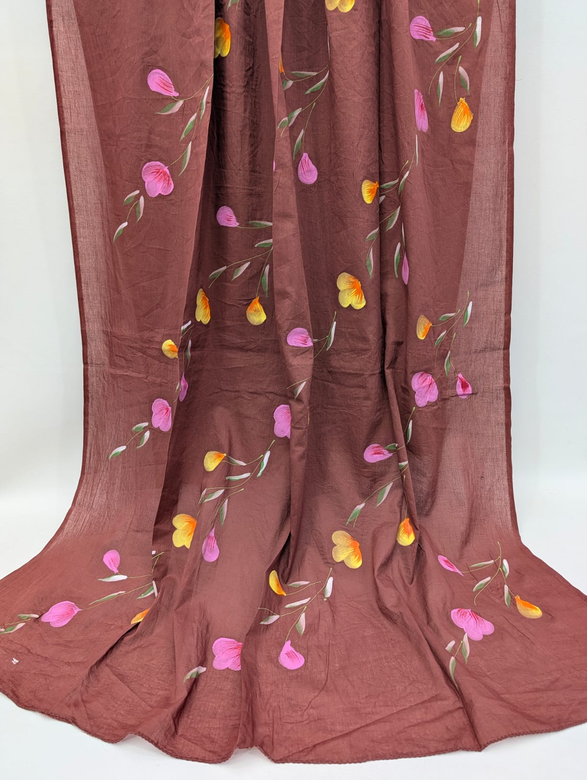 2.5 Meter Brush Paint Cotton Dupatta - TSPBPD4