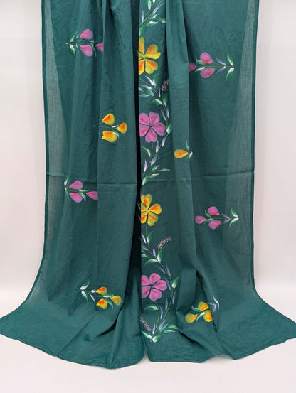 2.5 Meter Brush Paint Cotton Dupatta - TSPBPD2