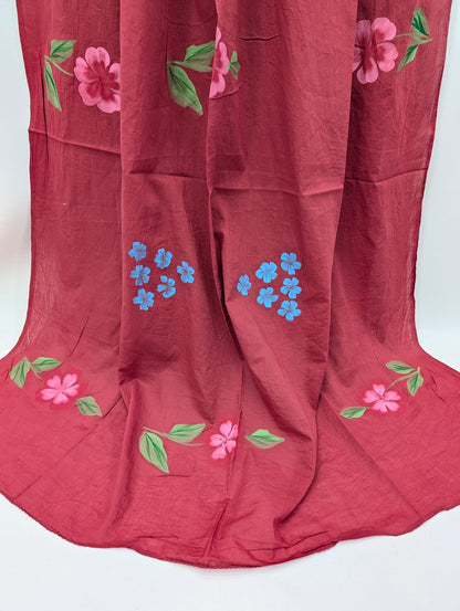 2.5 Meter Brush Paint Cotton Dupatta - TSPBPD19