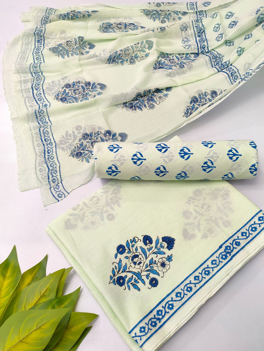 hand block chiffon salwa suit set 