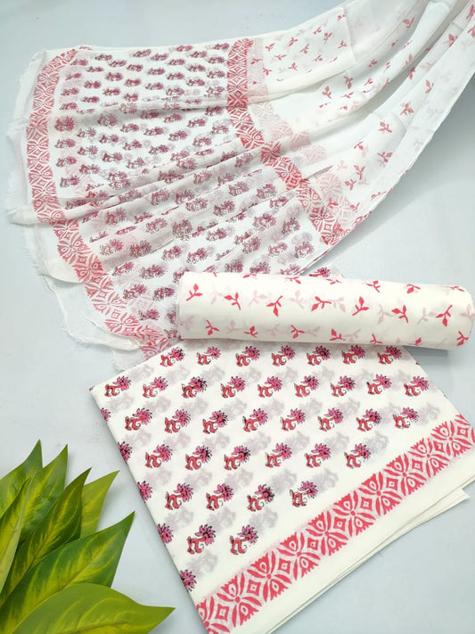 hand block chiffon salwa suit set 