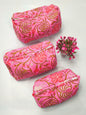 Set of 3 Pouches With A Waterproof Lining, Perfect For Cosmetics