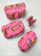 Set of 3 Pouches With A Waterproof Lining, Perfect For Cosmetics