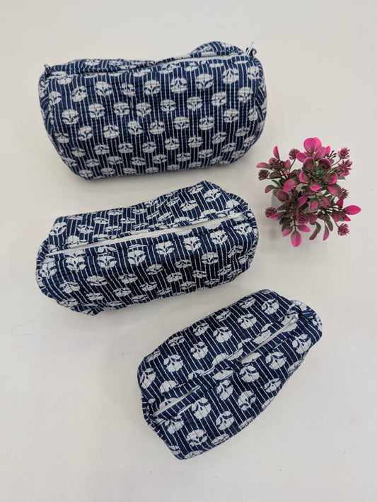 Set of 3 Pouches With A Waterproof Lining, Perfect For Cosmetics